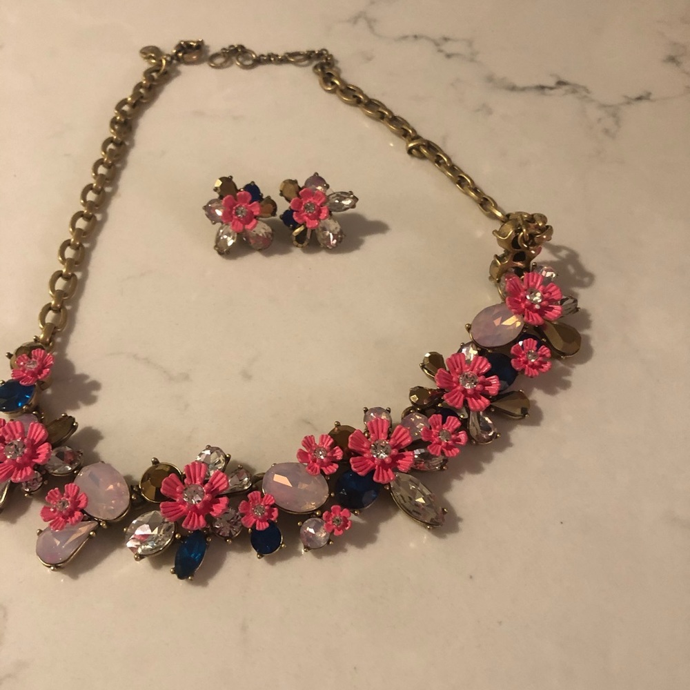 J crew necklace and matching earrings